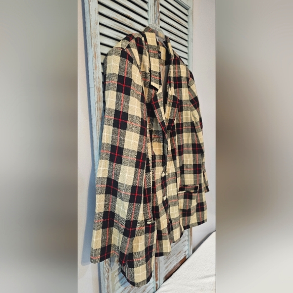 SAG HARBOR PLAID BLAZER Womens Size 24W Multicolor Long Sleeve Button Jacket - Picture 4 of 5